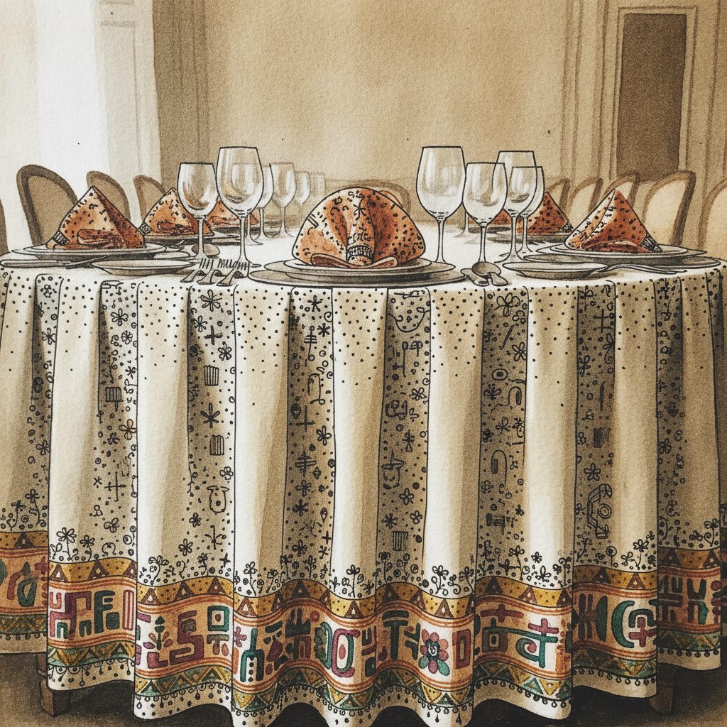 Banquet cloth with formal place setting example 3