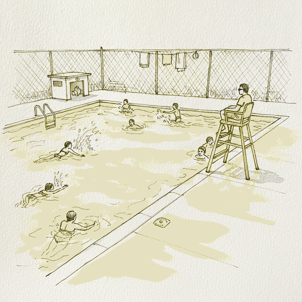 Public pool with lifeguard example 3