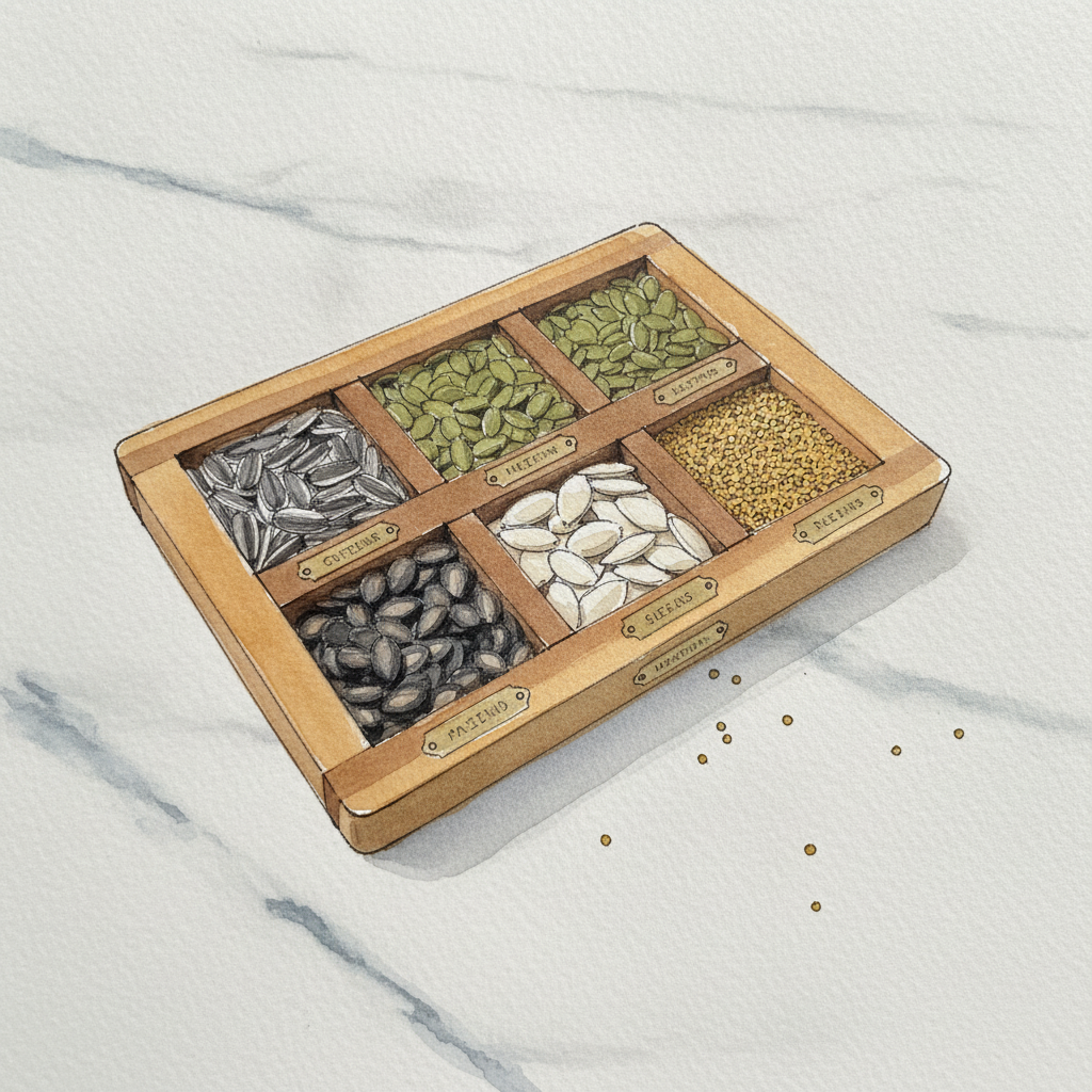 Tray of Varied Seeds example 3