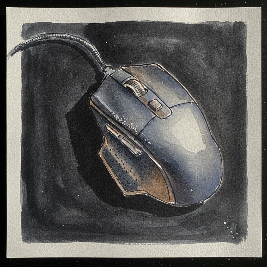 Ergonomic mouse with cable example 3