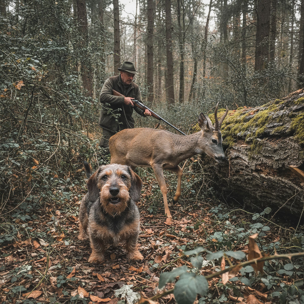 Wire-haired dachshund AI-generated photoreal reference