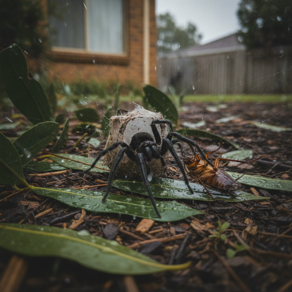 Sydney funnel-web spider AI-generated photoreal reference