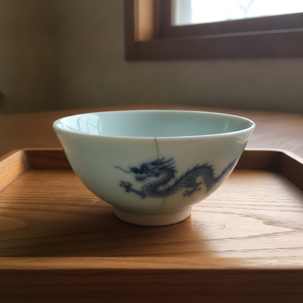 Chinese porcelain rice bowl AI-generated photoreal reference