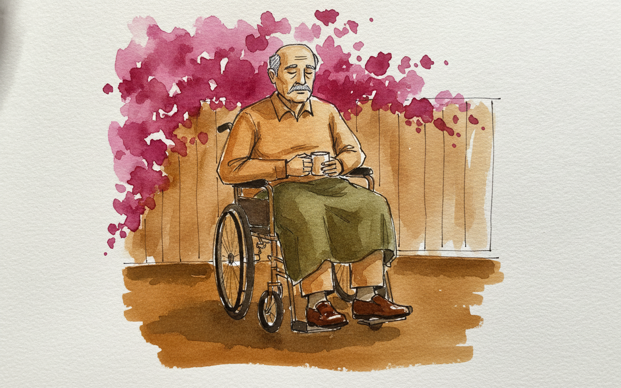 Old man in wheelchair example 1