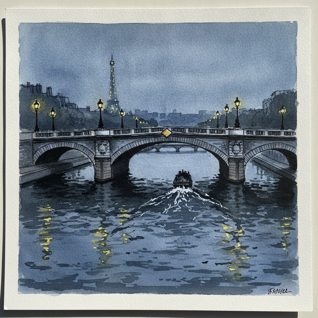 Pont de la Concorde at Dusk example 1