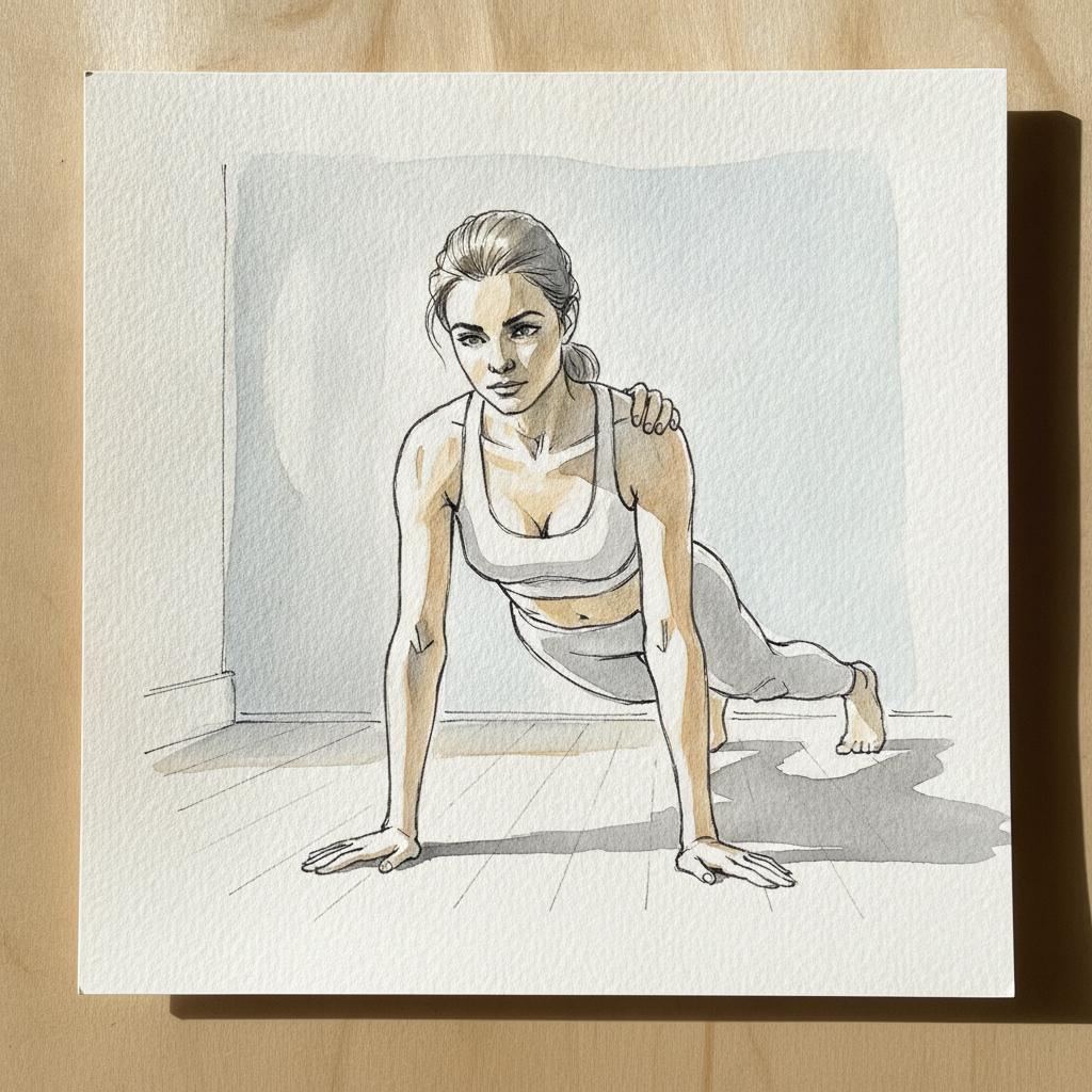 High plank with shoulder tap example 1