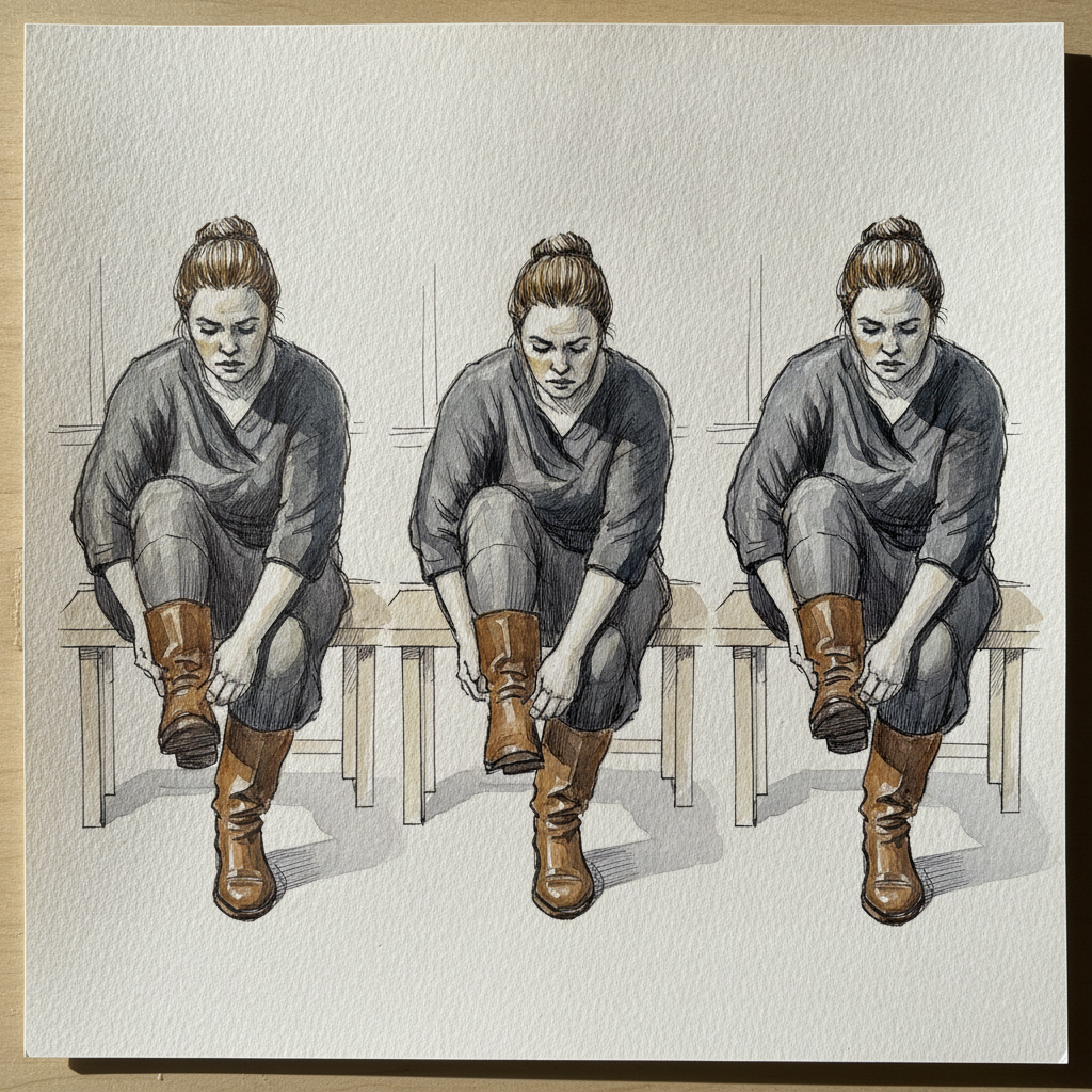 Pulling on boots three figures example 2
