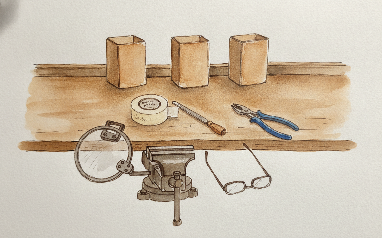 School shop bench at lesson's end example 2