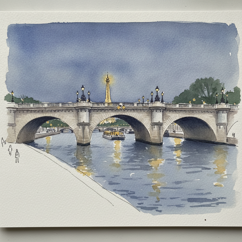Pont de la Concorde at Dusk example 2