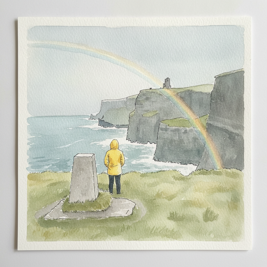 Cliffs of Moher rainbow, Ireland example 2