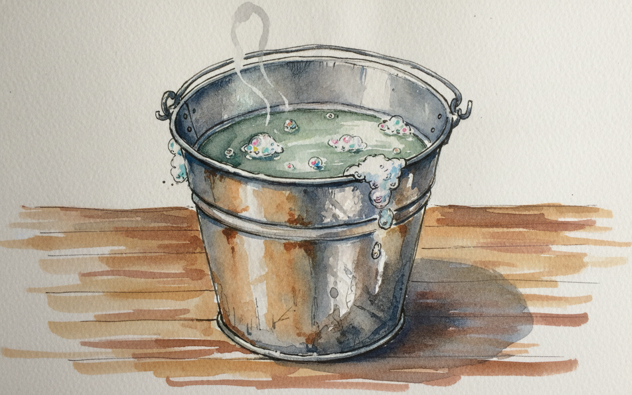 Bucket with Soapy Water example 3