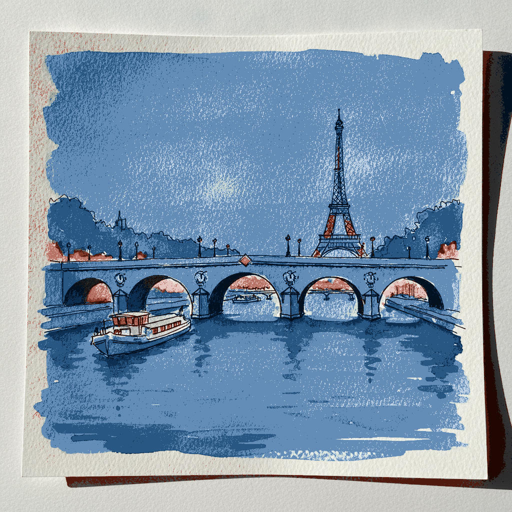 Pont de la Concorde at Dusk example 3
