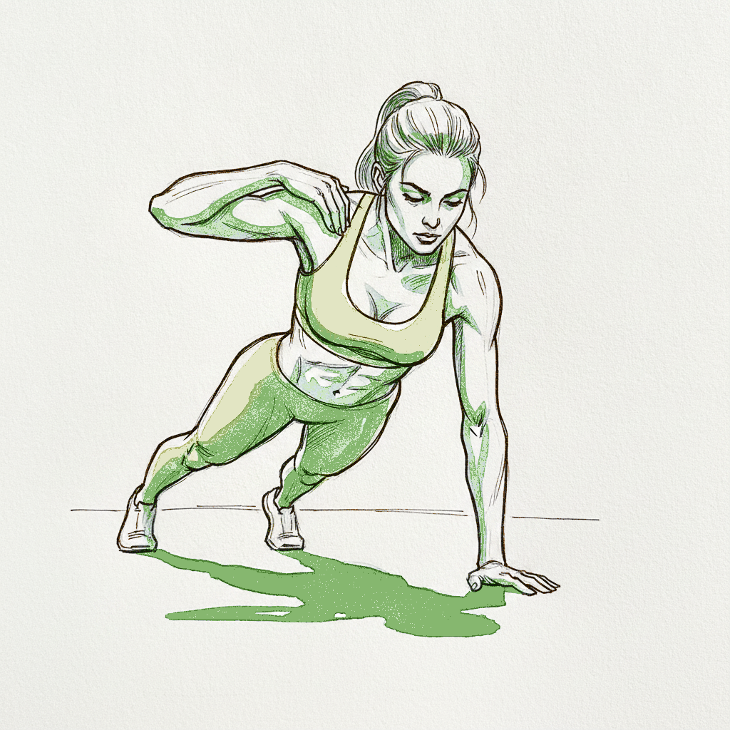 High plank with shoulder tap example 3