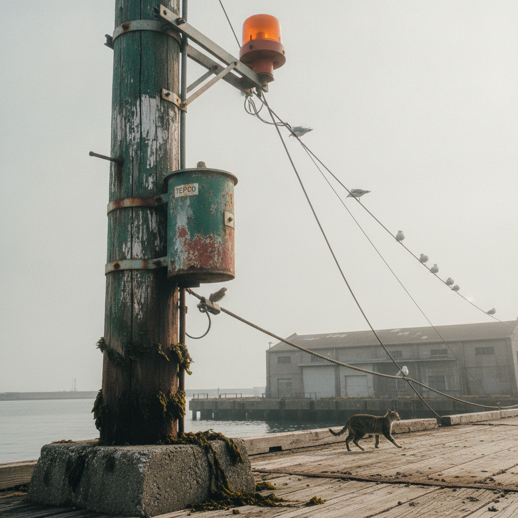 Yokohama Harbor District Pole AI-generated photoreal reference
