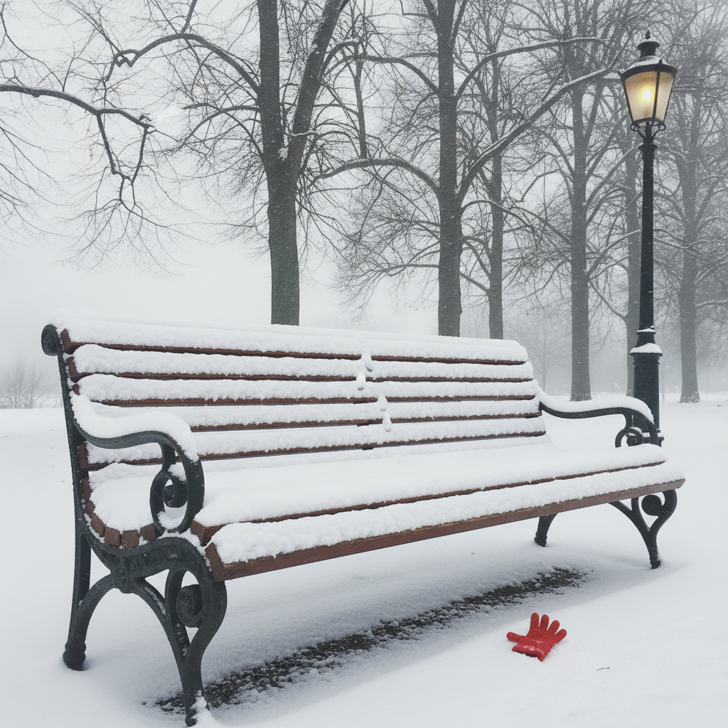 Snow-Slatted Sunday AI-generated photoreal reference