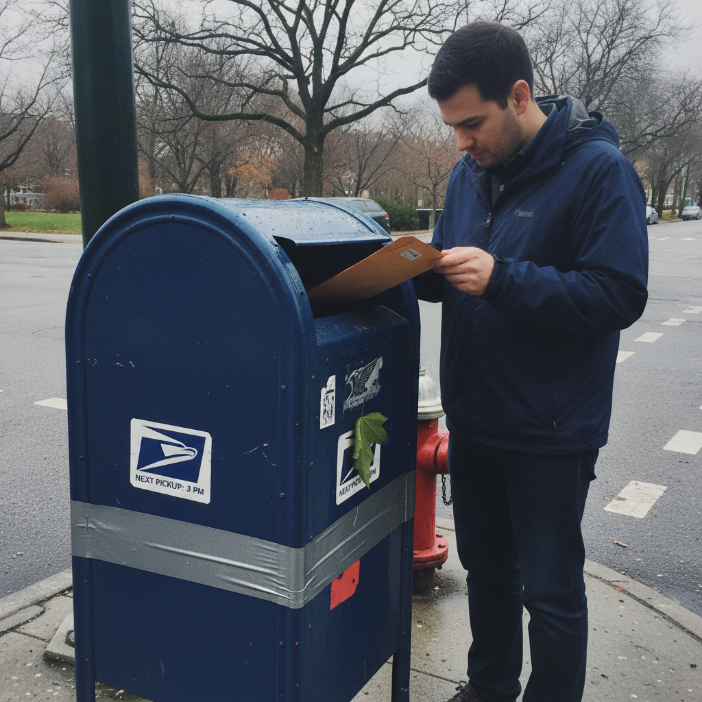Mailbox on corner AI-generated photoreal reference