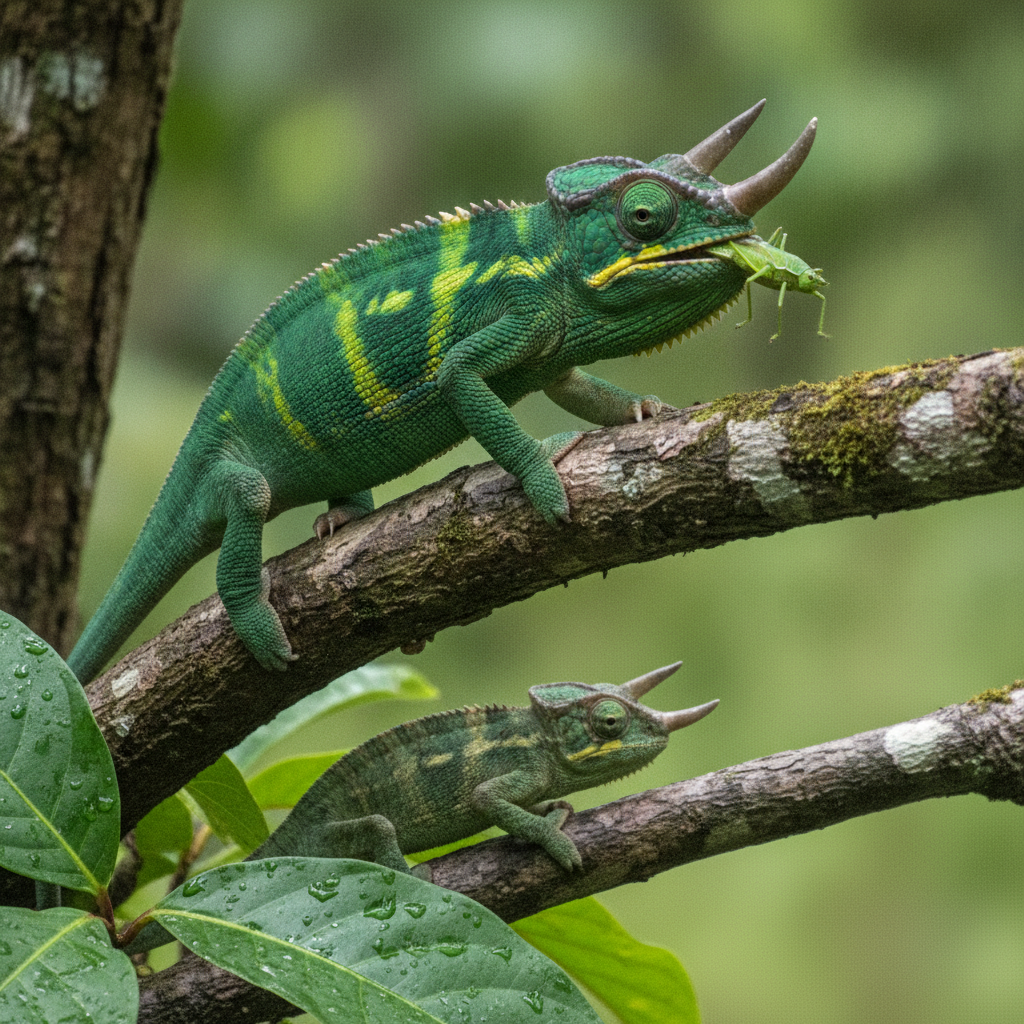 Jackson's chameleon AI-generated photoreal reference