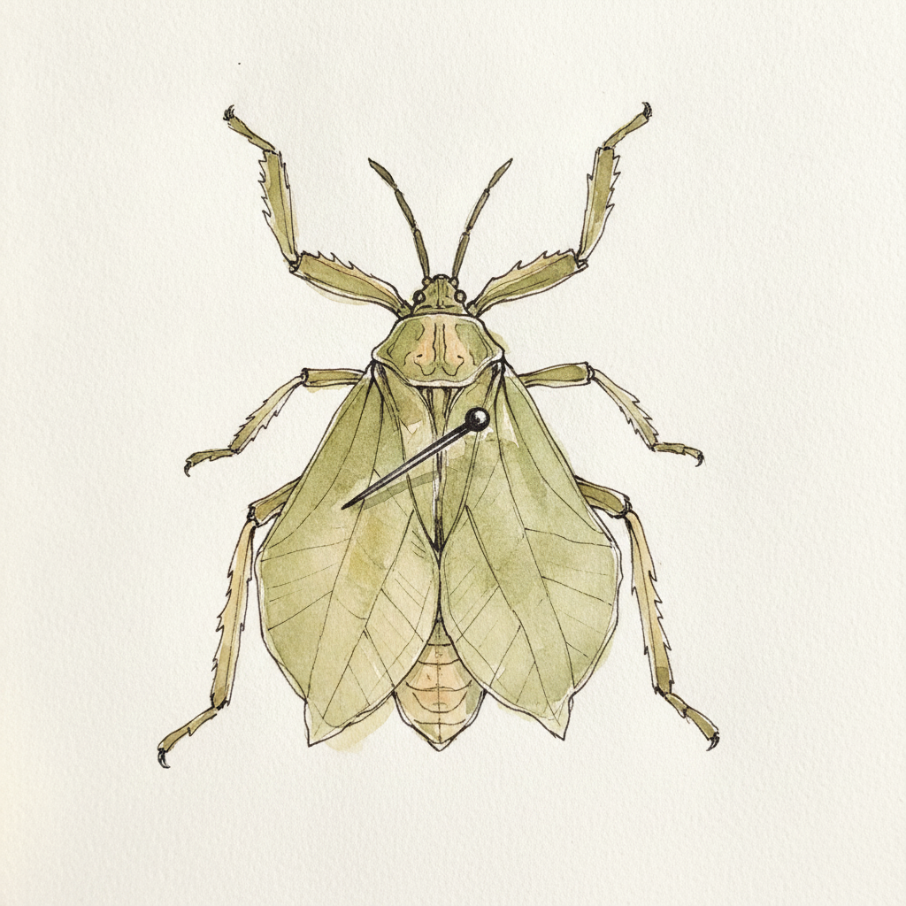 Leaf insect, flat and veined example 1