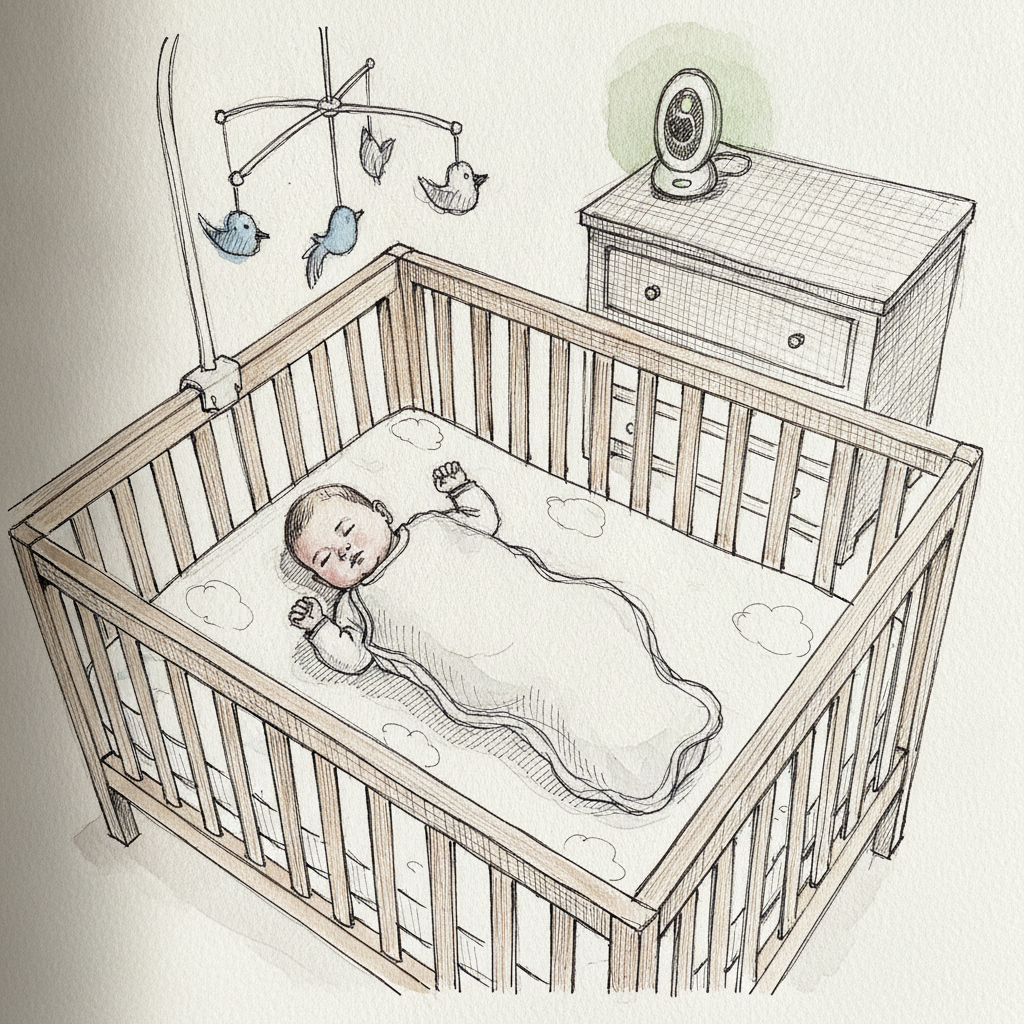 Baby sleeping in crib example 2