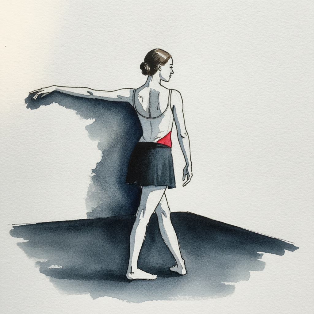 Young dancer with one arm extended example 2