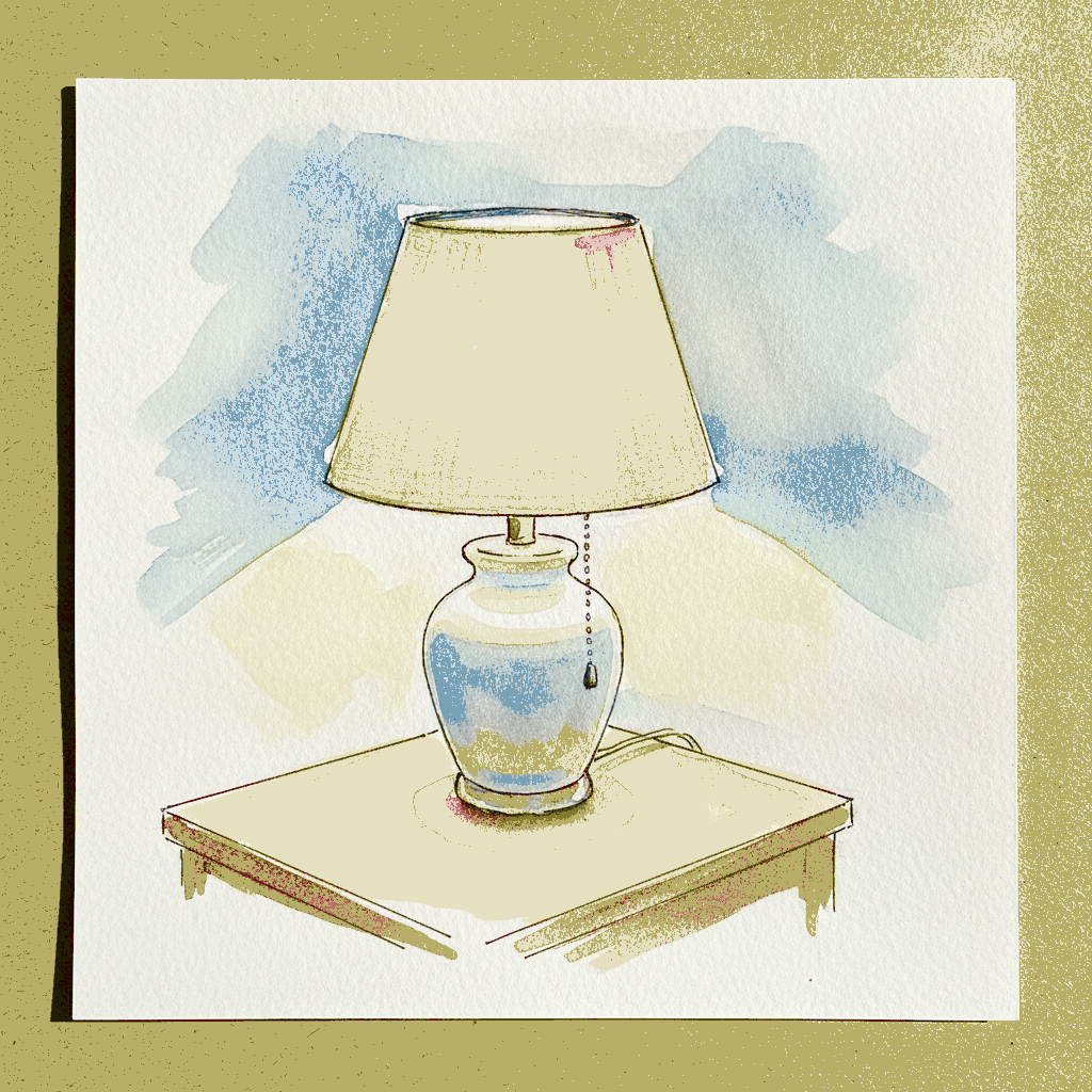 Bedside Lamp, Linen Shade example 3