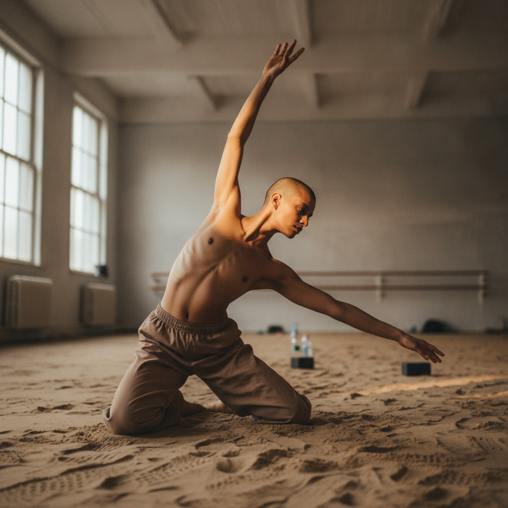 One Up, One Lateral on a Sand Floor AI-generated photoreal reference