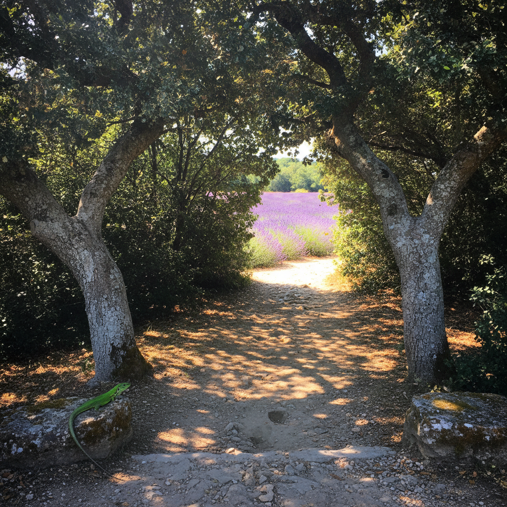 Provence Holm Oak in High Summer AI-generated photoreal reference