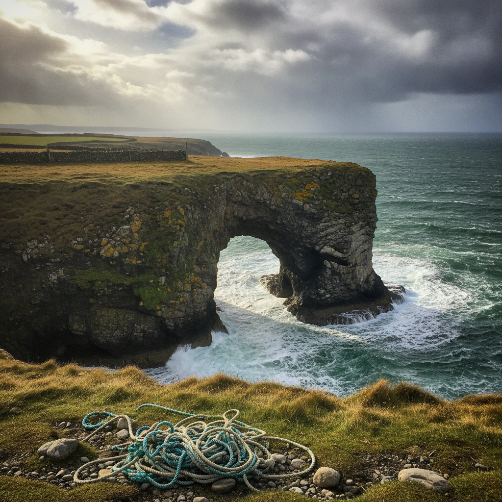 Marble Arch headland, Donegal, October AI-generated photoreal reference