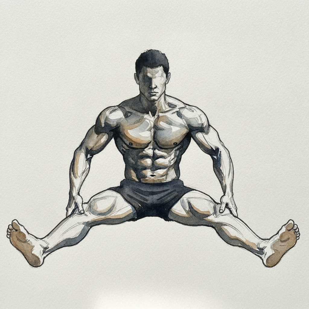 Wide Apart, Hands Pressing into Inner Knees example 1