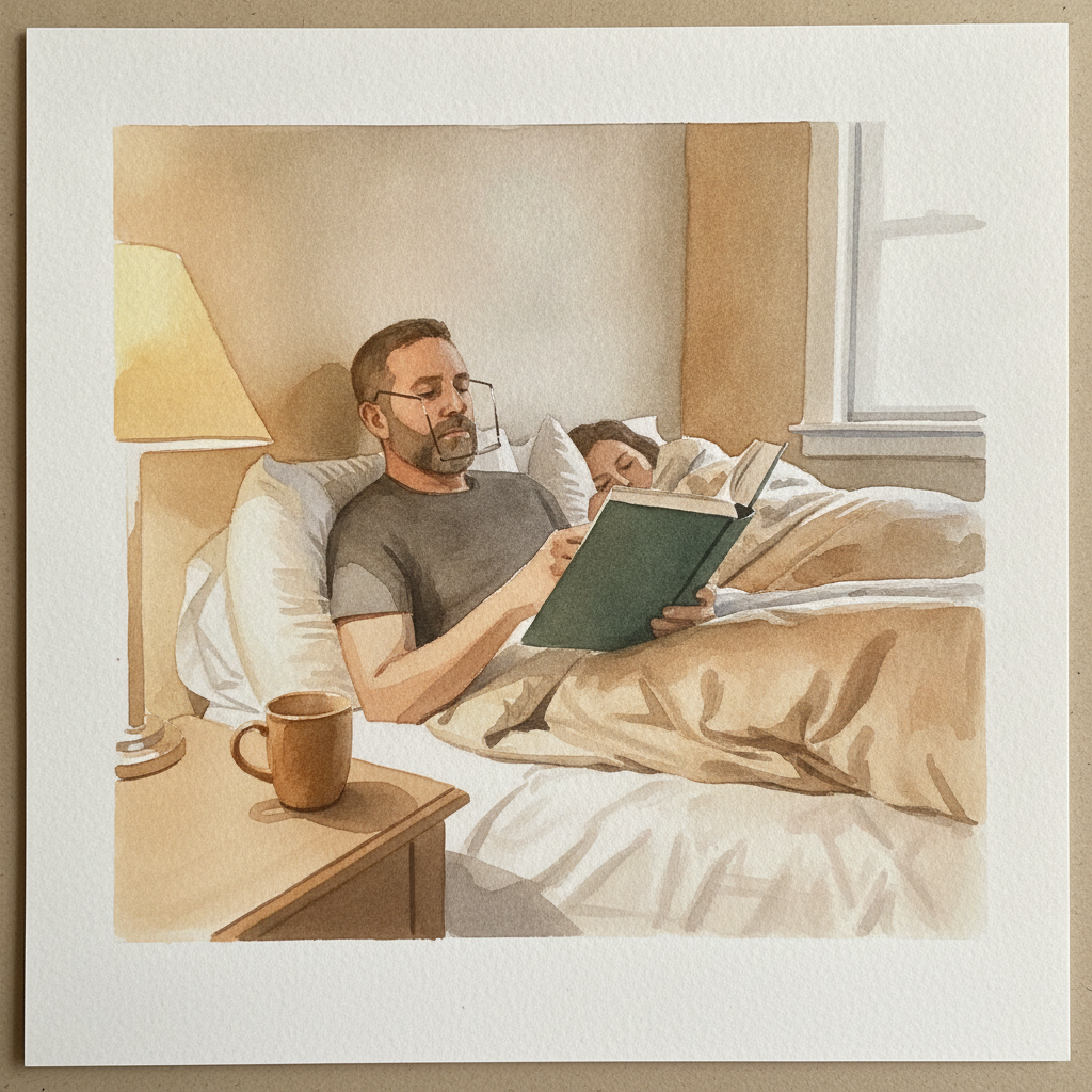 Person reading to fall asleep example 2