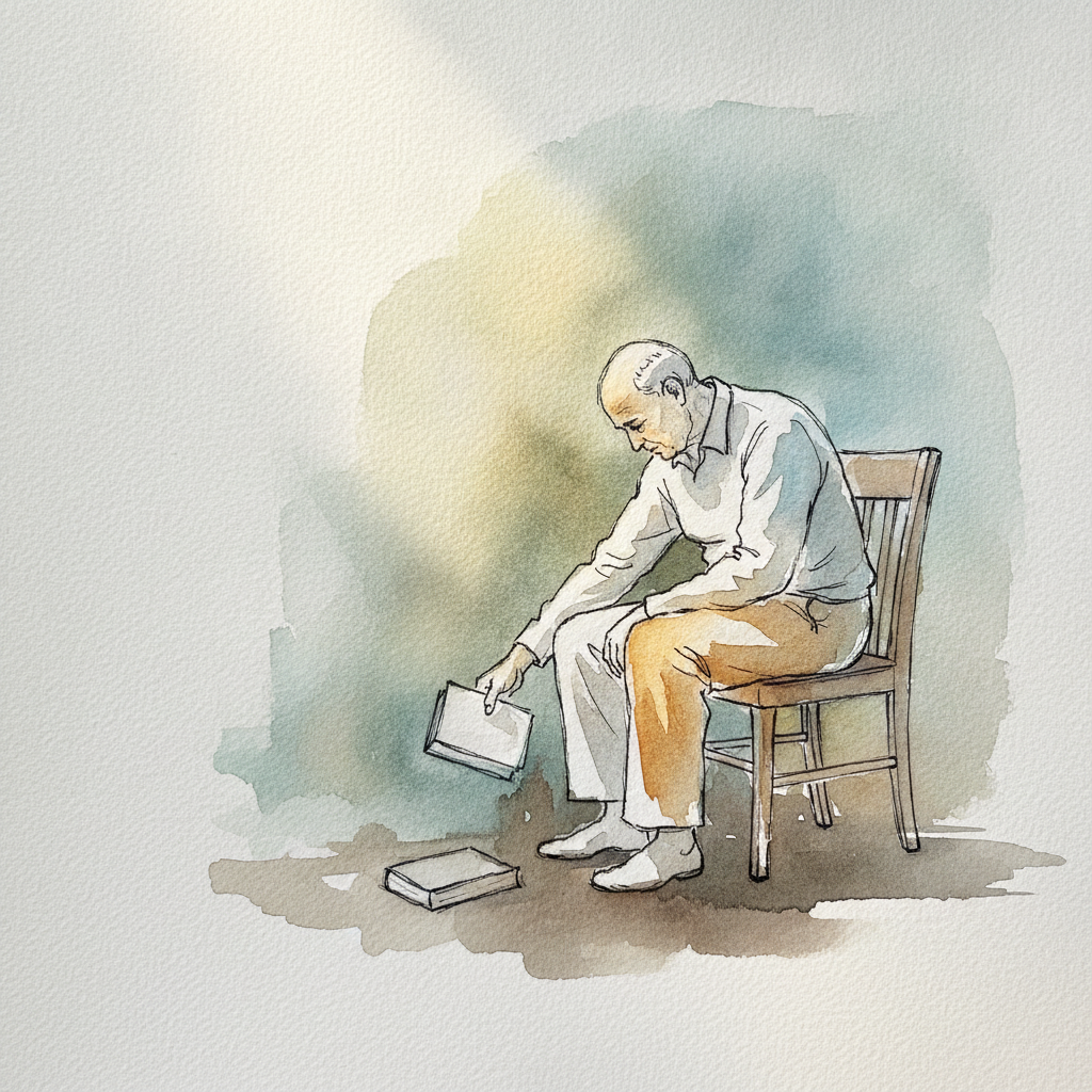 Seated chair lean with cross-body reach to floor example 2