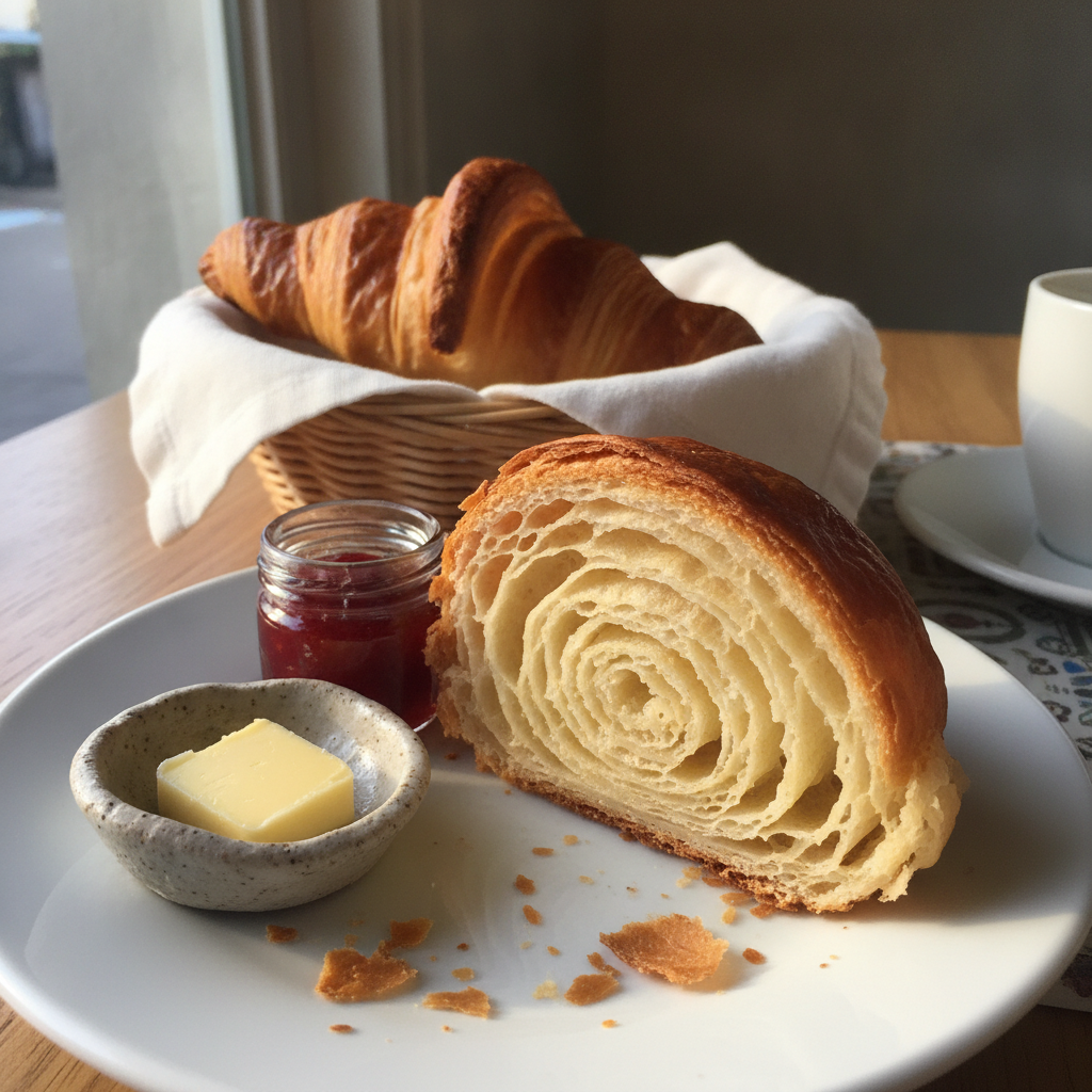 Croissant Cross-section AI-generated photoreal reference