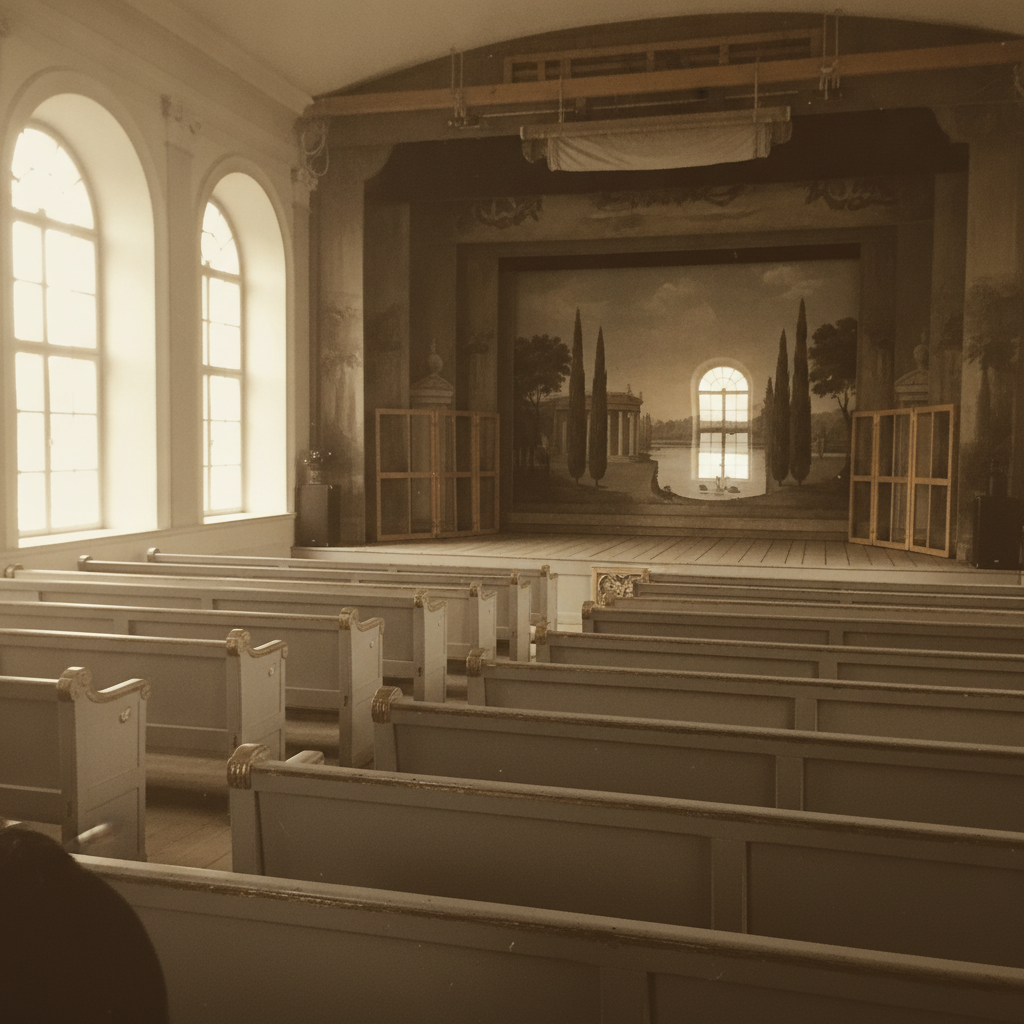 Drottningholm Court Theatre, Drottningholm, Sweden AI-generated photoreal reference