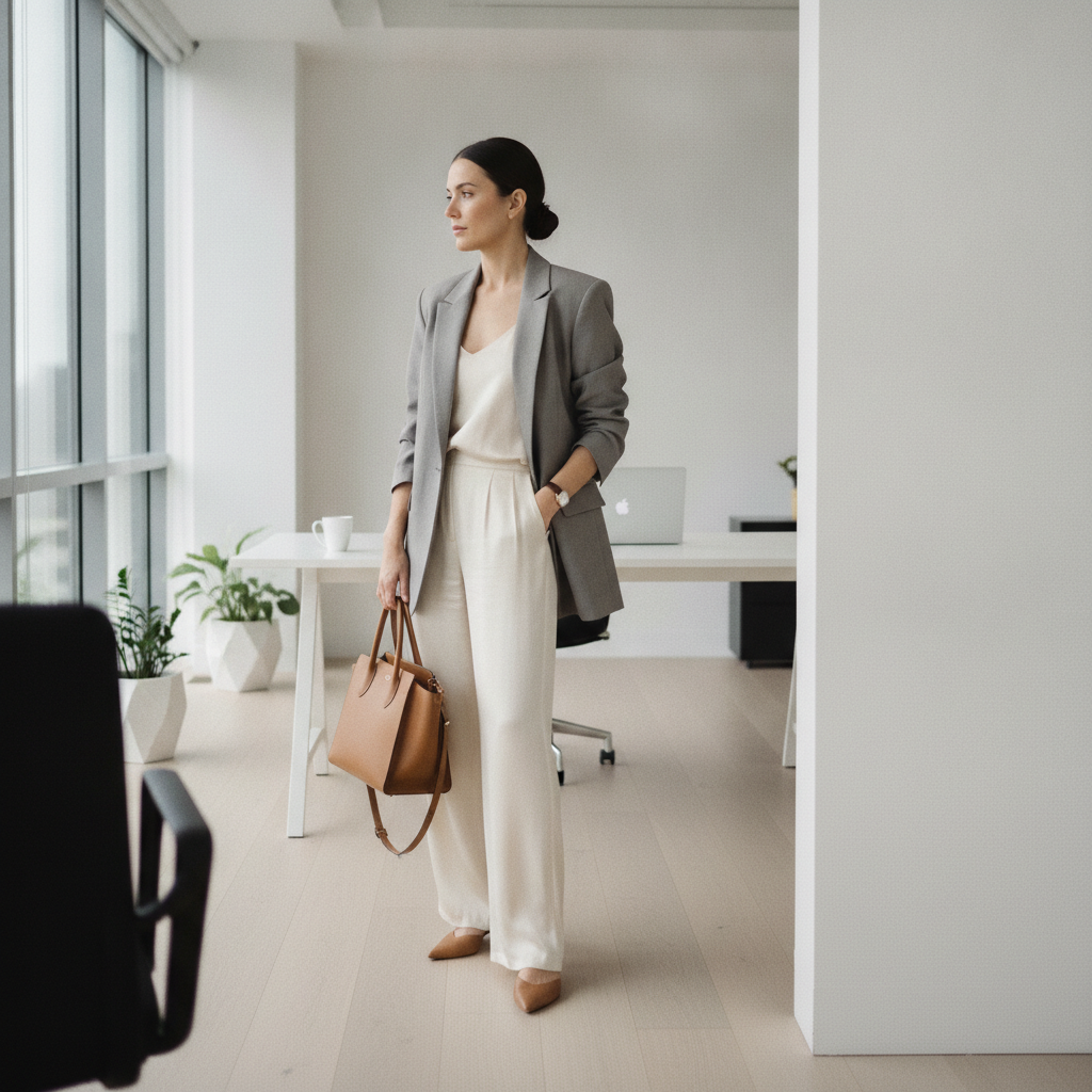 Contemporary minimalist office AI-generated photoreal reference