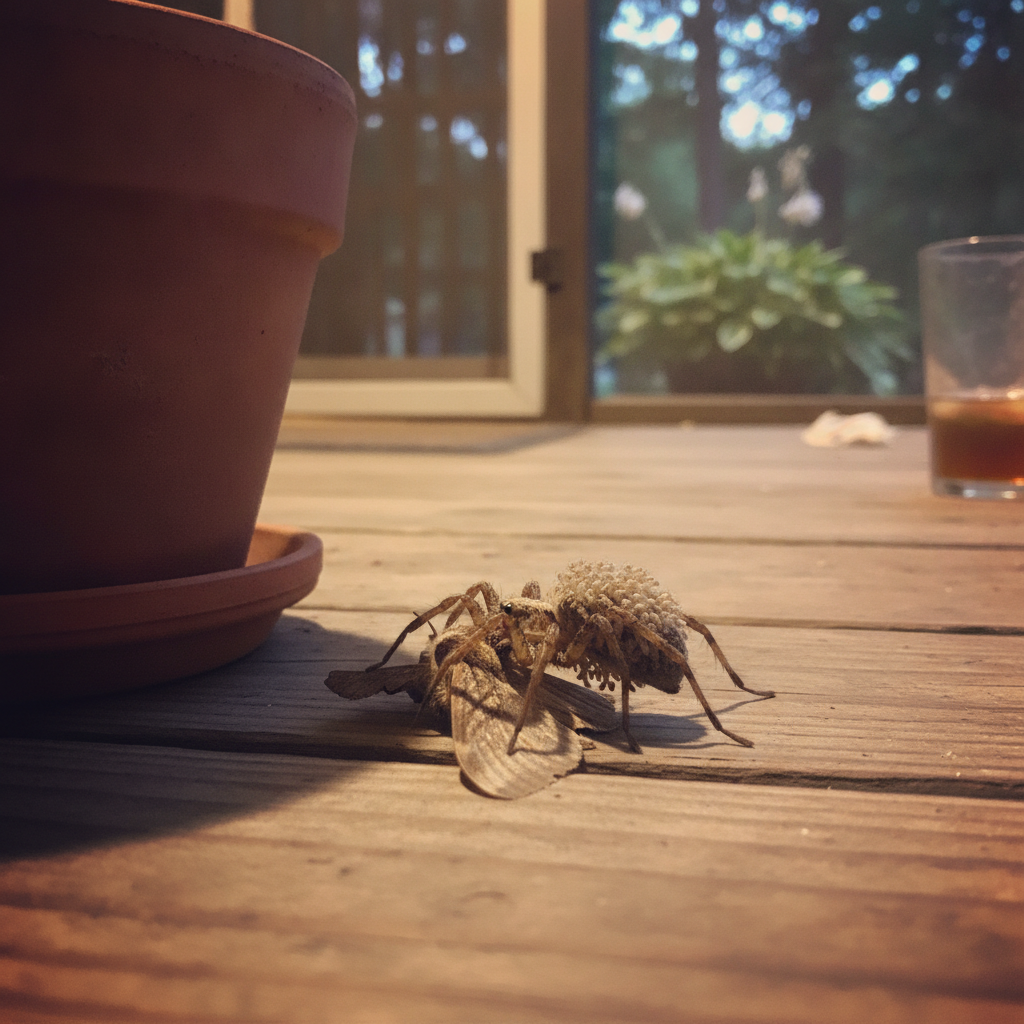 Rabid wolf spider AI-generated photoreal reference