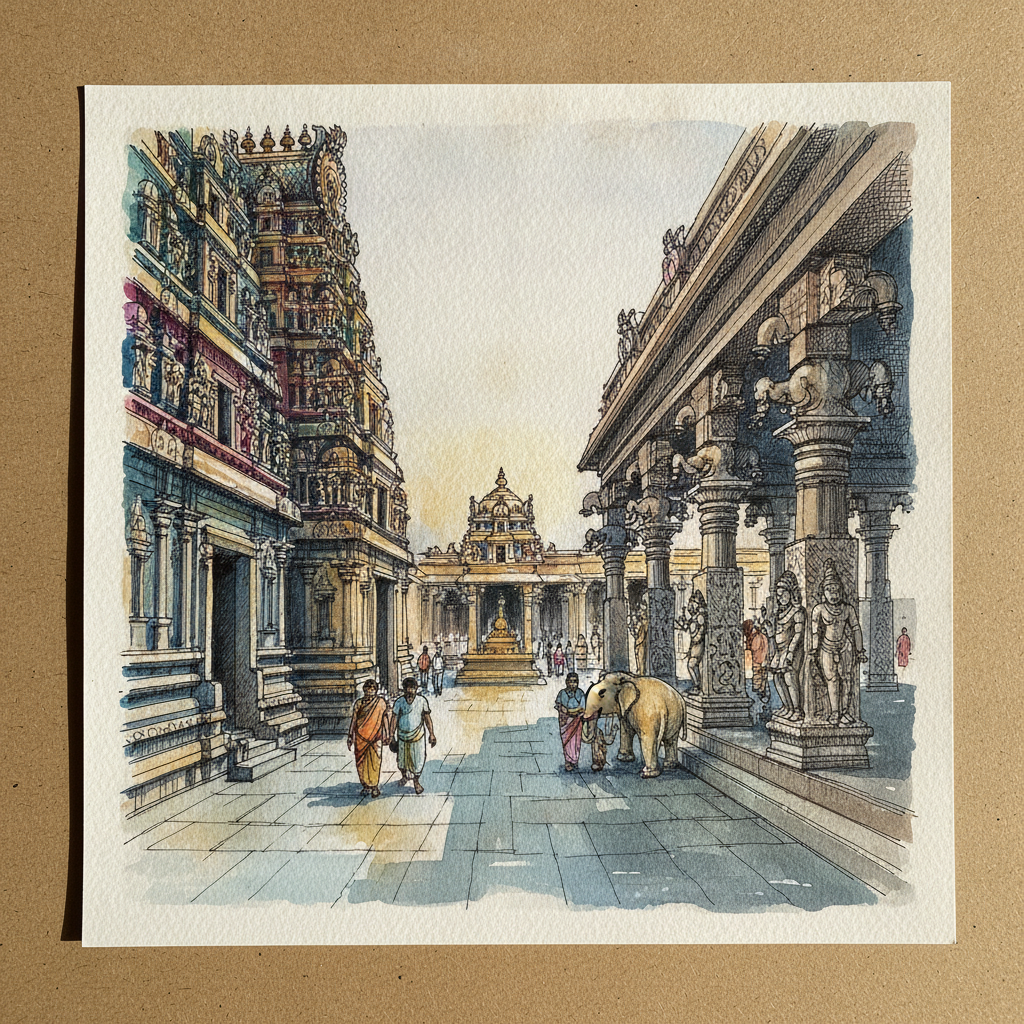 Meenakshi Amman Temple, Madurai, Tamil Nadu, India example 1