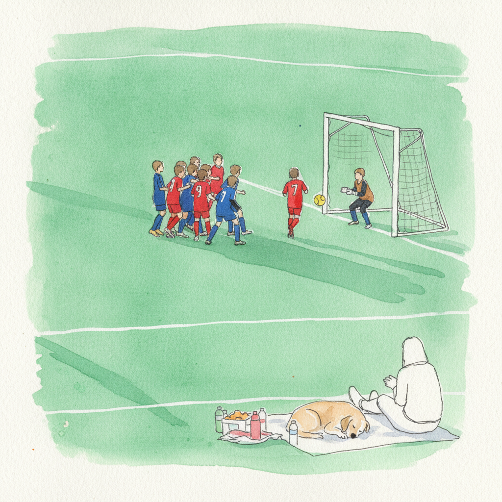 Soccer game on field example 2