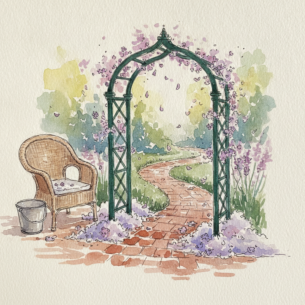 Petal storm under an arch in late May example 2