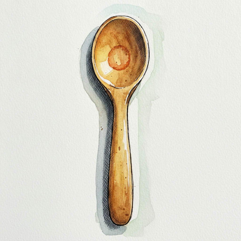 Beech Spoon Worn Smooth at Bowl example 2
