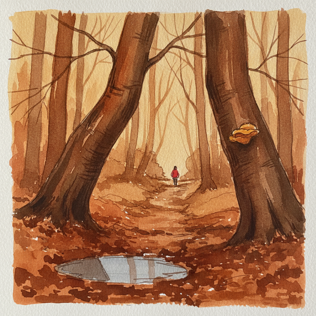 Beech Wood in Late November Rain example 2