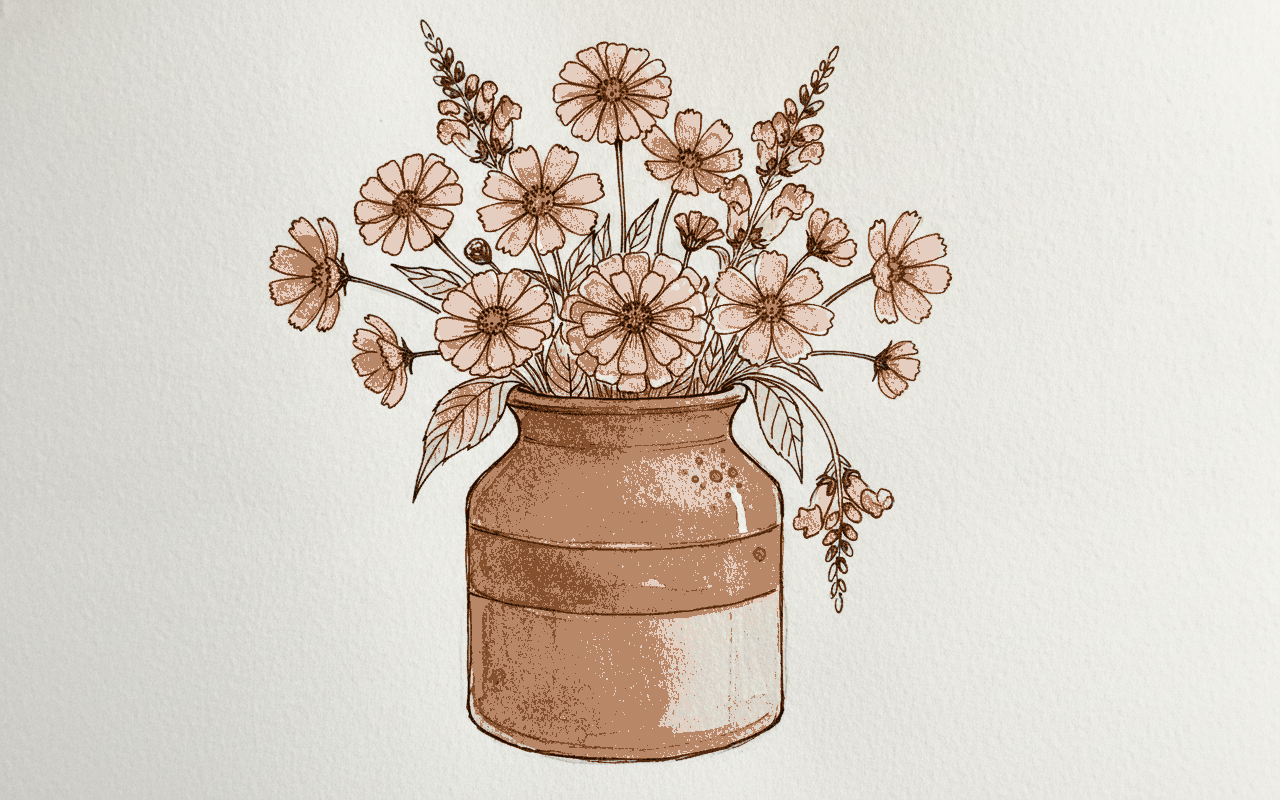 Stoneware crock, tumbling garden example 3