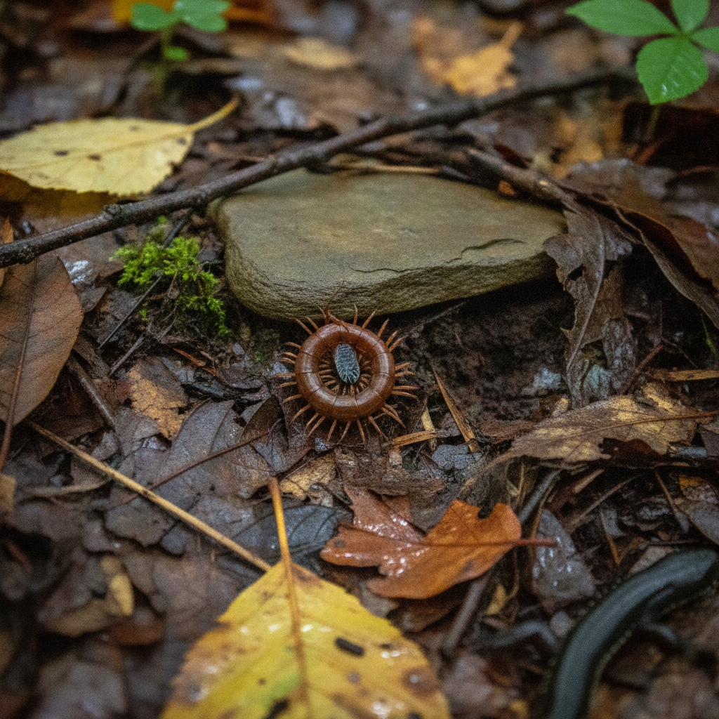 Stone centipede AI-generated photoreal reference
