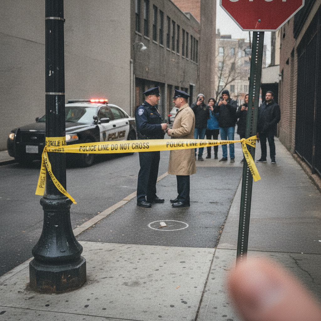 Yellow police tape AI-generated photoreal reference
