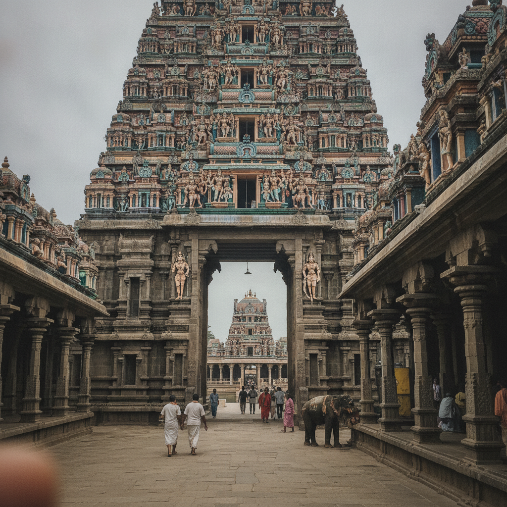 Meenakshi Amman Temple, Madurai, Tamil Nadu, India AI-generated photoreal reference
