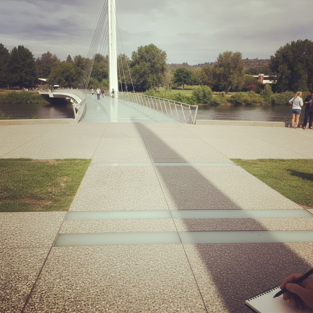 Sundial Bridge, Redding, California, USA AI-generated photoreal reference