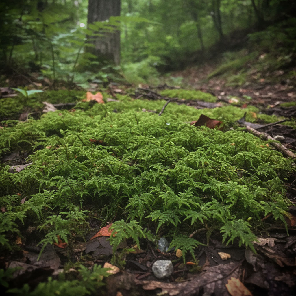 Fern moss (Thuidium) AI-generated photoreal reference