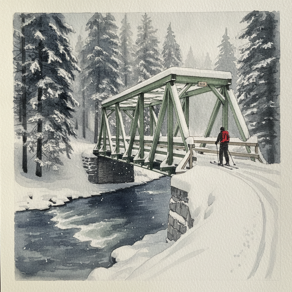 Bavarian Forest Bridge in Snow example 1