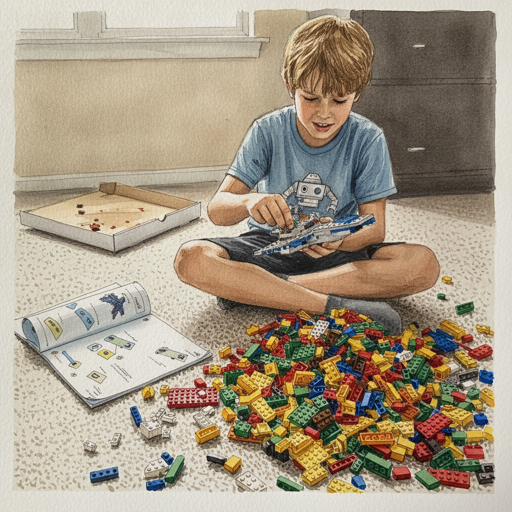 Kid with LEGO mess example 1