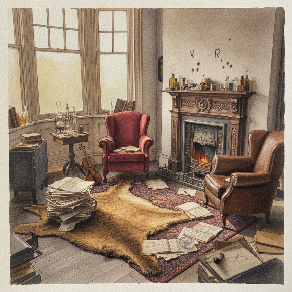 Sherlock Holmes 221B sitting room example 2