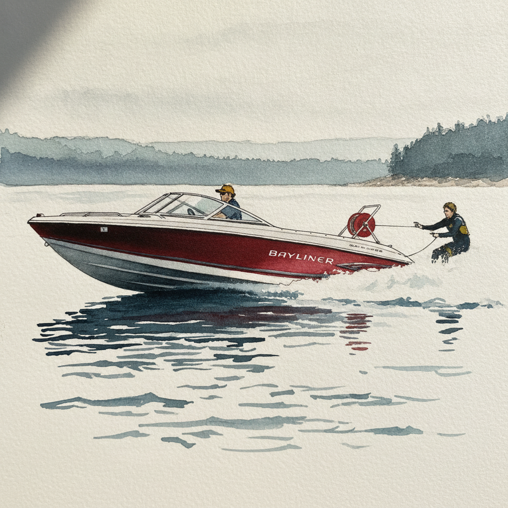 Bayliner Speedboat on a Lake example 2